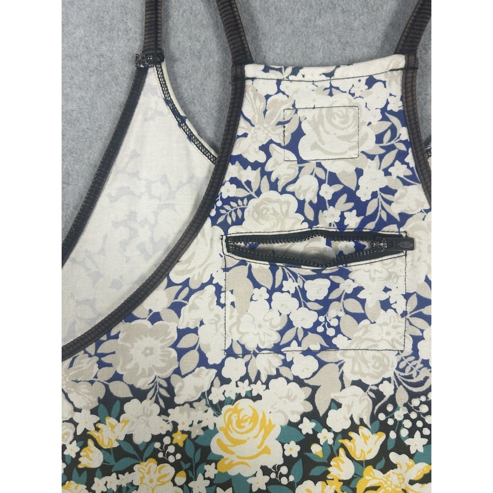 Free People Movement Romper Floral Print Medium Yellow Blue Sleeveless Relaxed - Picture 9 of 10